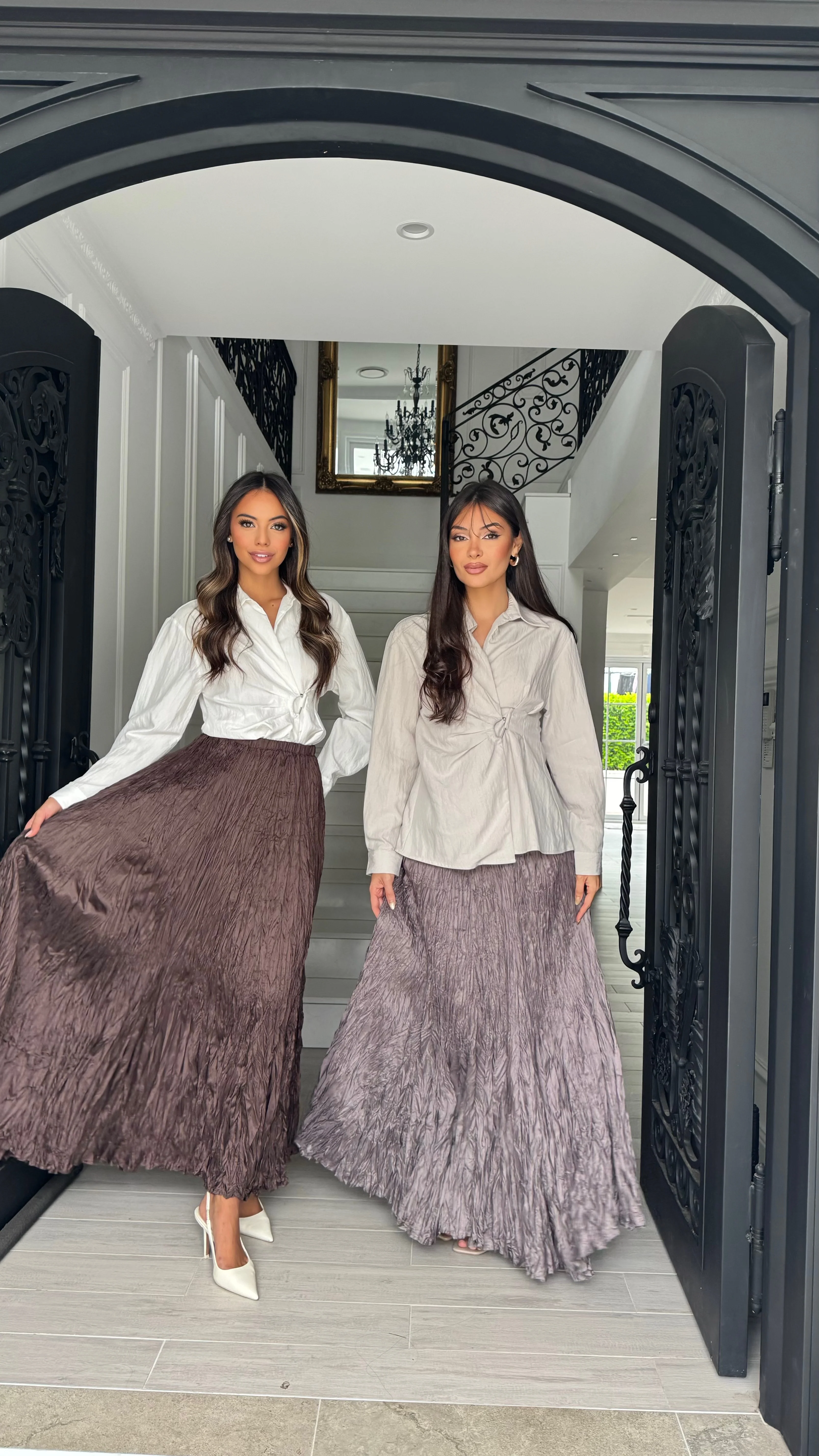 Alira Crinkle Satin Skirt - Image 2