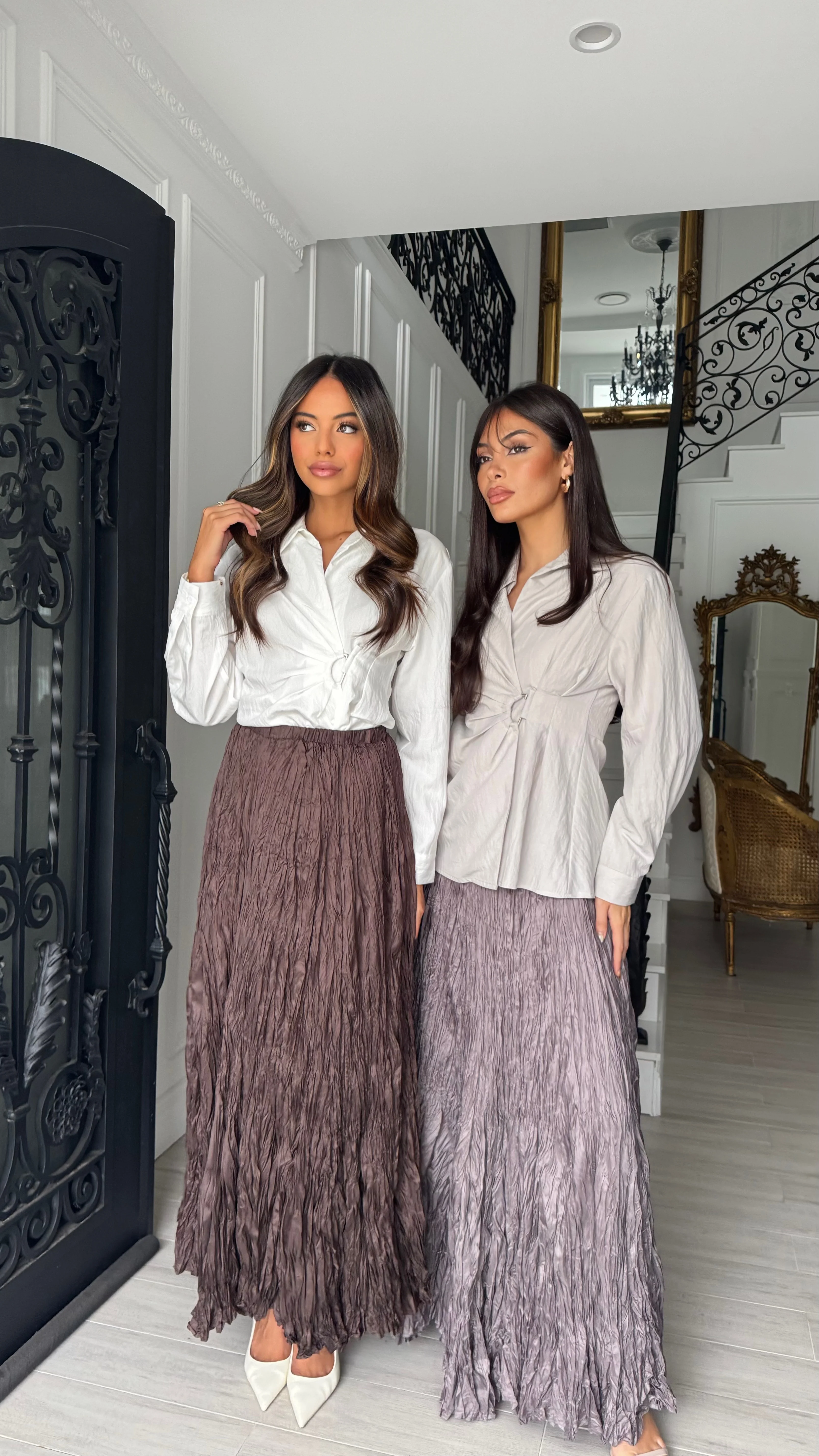 Alira Crinkle Satin Skirt - Image 4