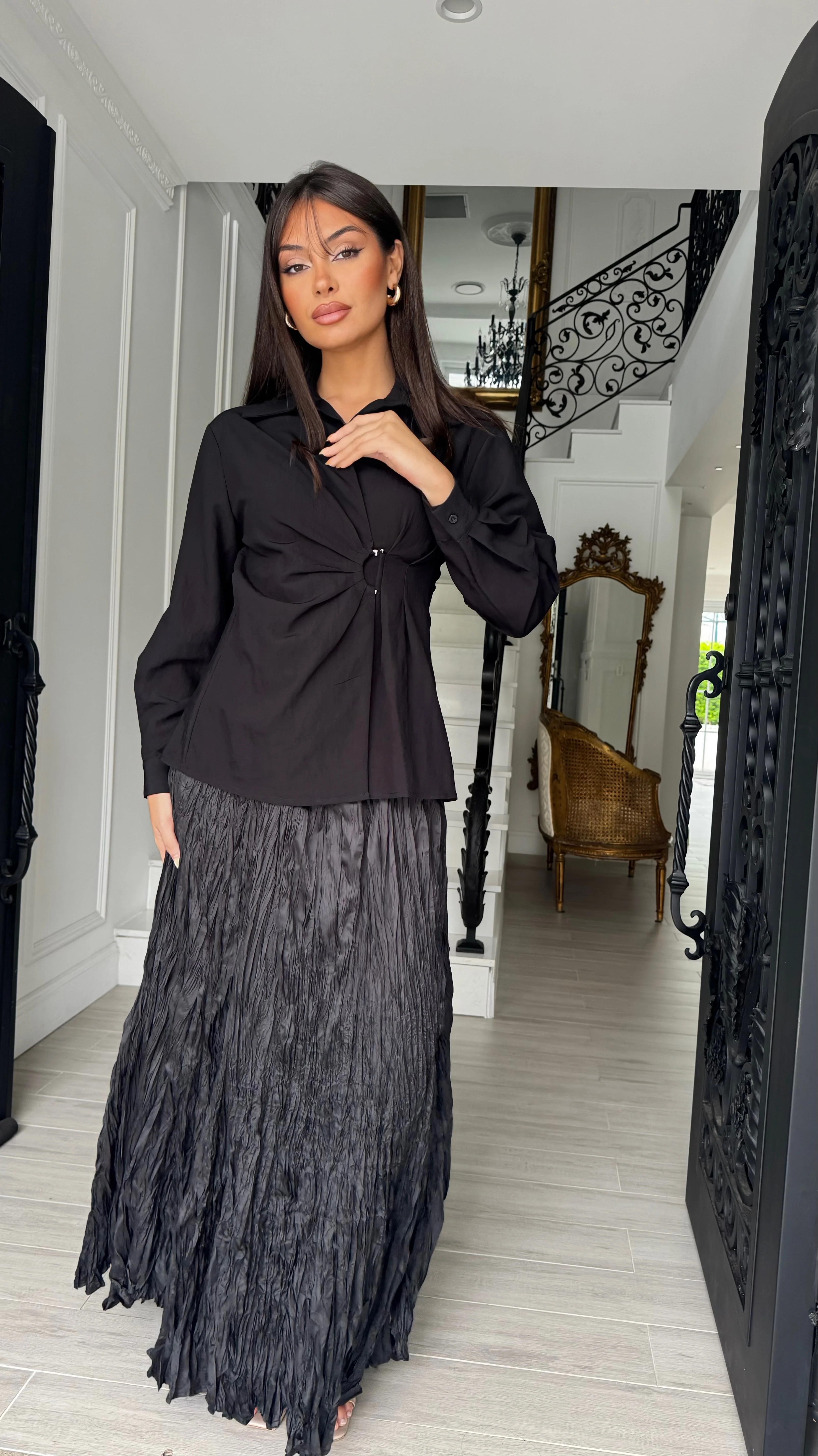 Alira Silver Buckle Blouse - Image 4