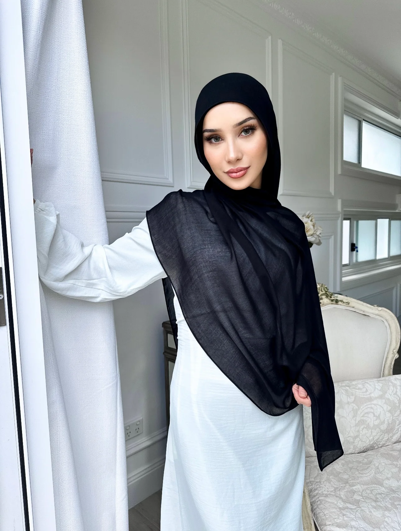 Black Modal Scarf - Image 3