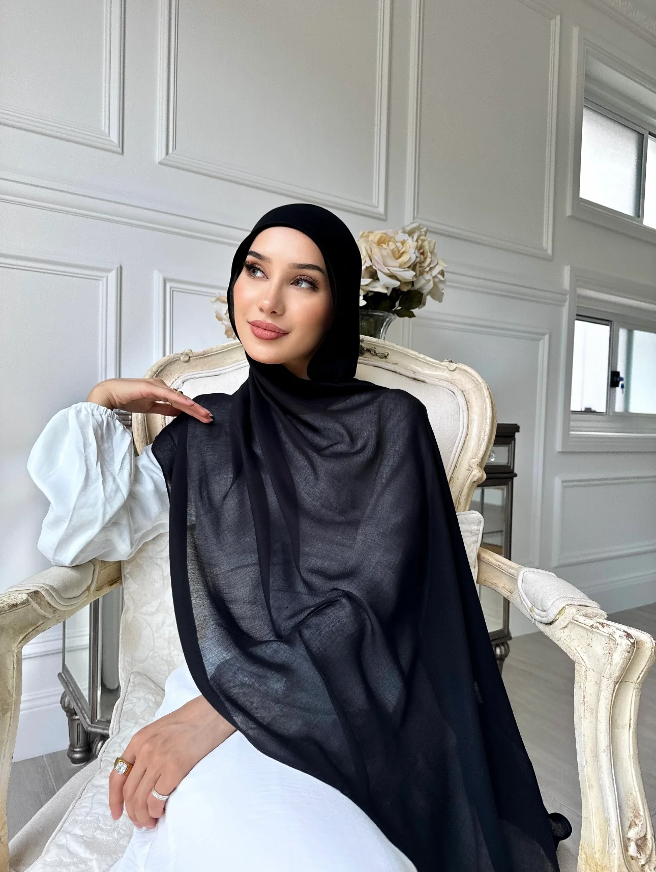 Black Modal Scarf - Image 5