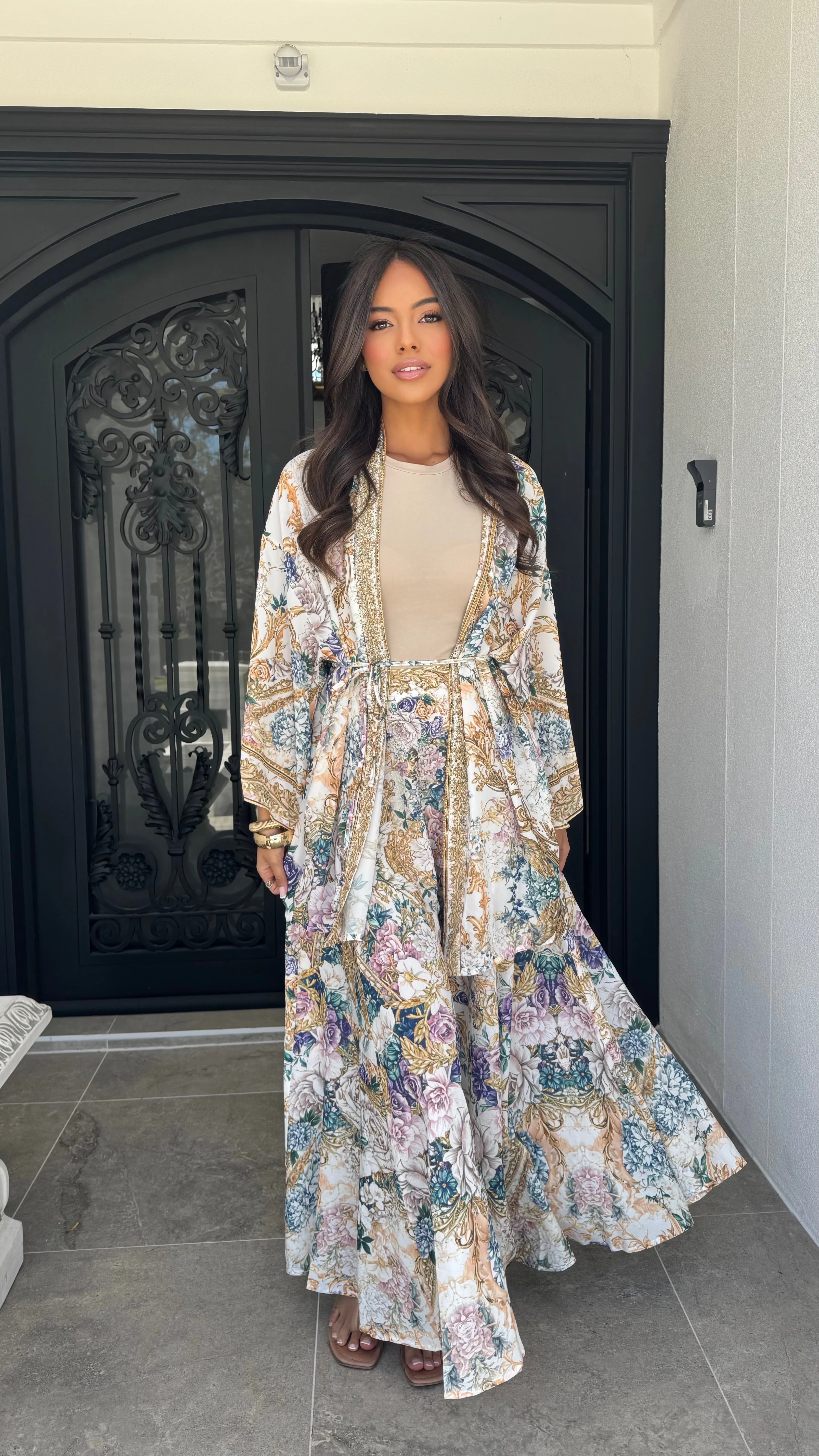 Garden embellished cape