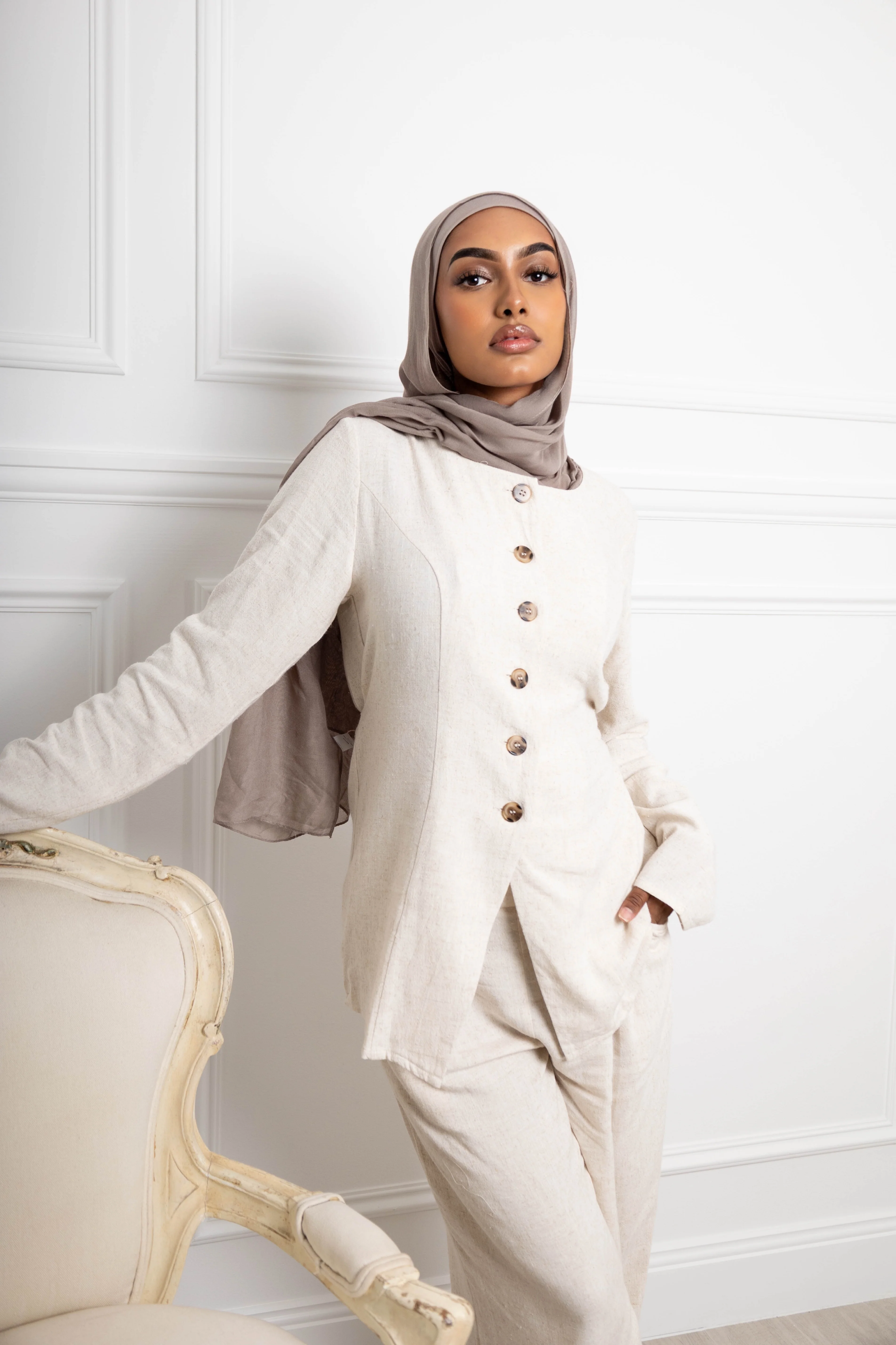 Linen Casual button set - Image 5