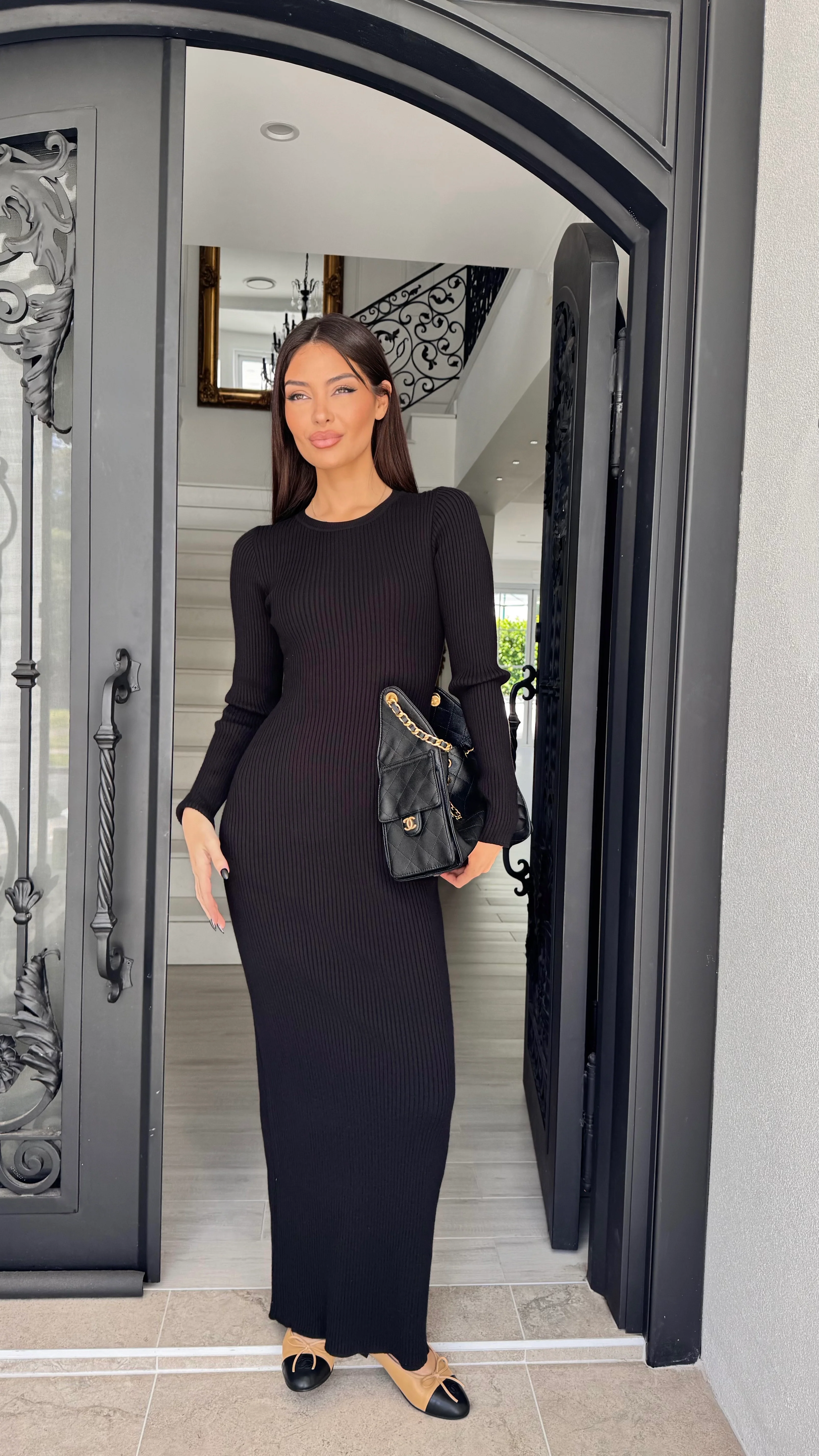 Ribbed maxi dress