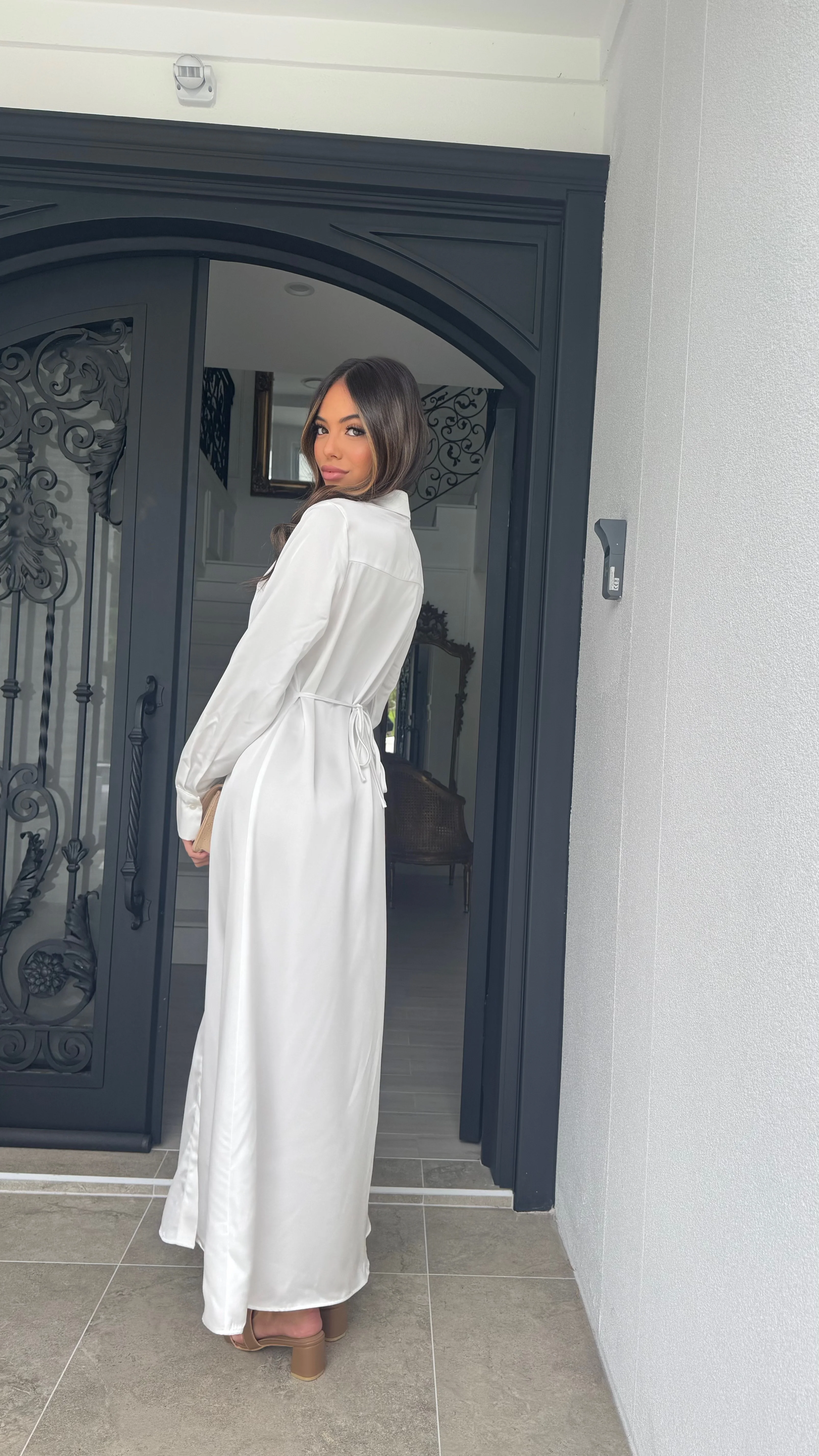 Satin button Maxi - Image 3