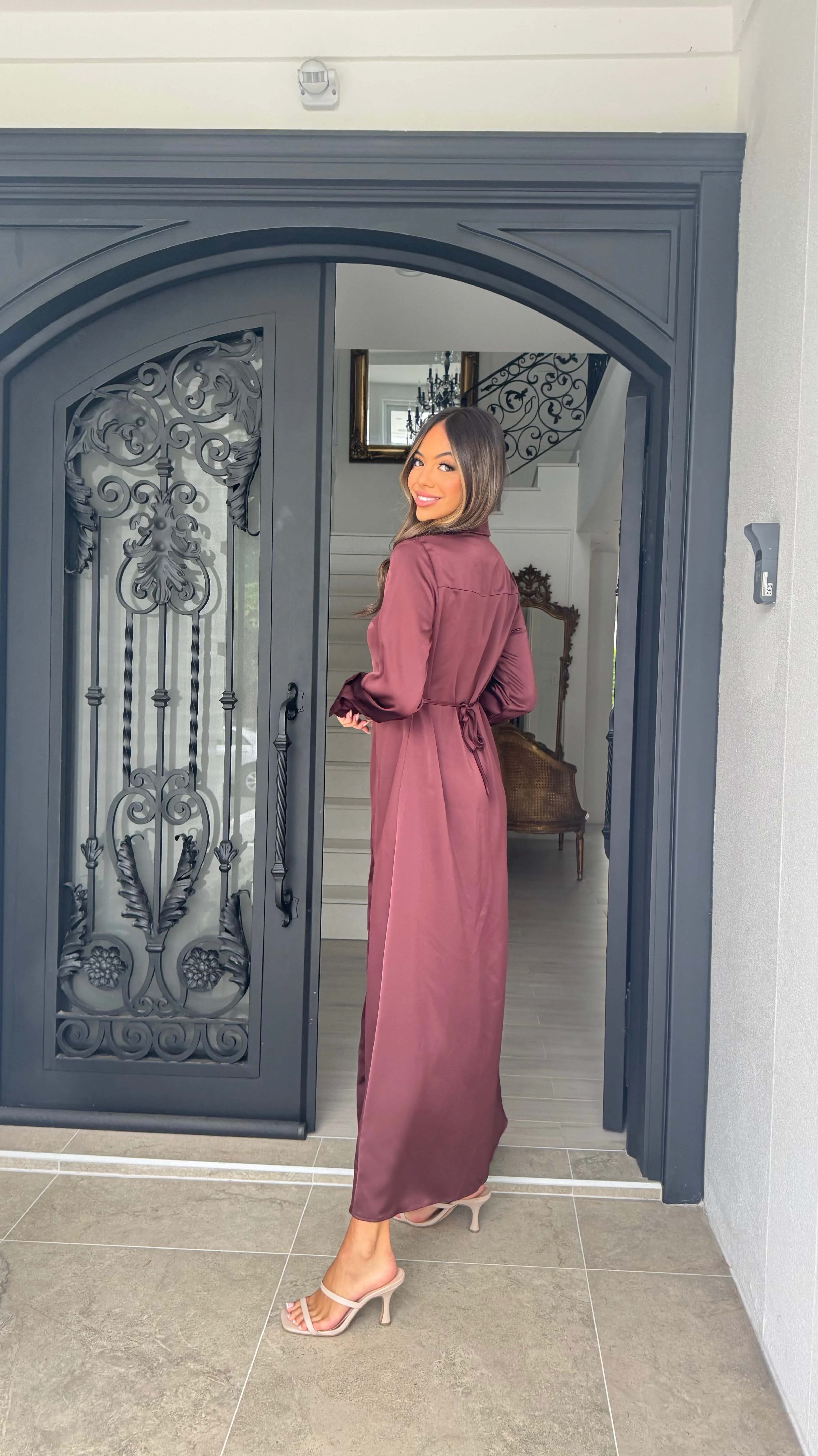 Satin button Maxi - Image 7