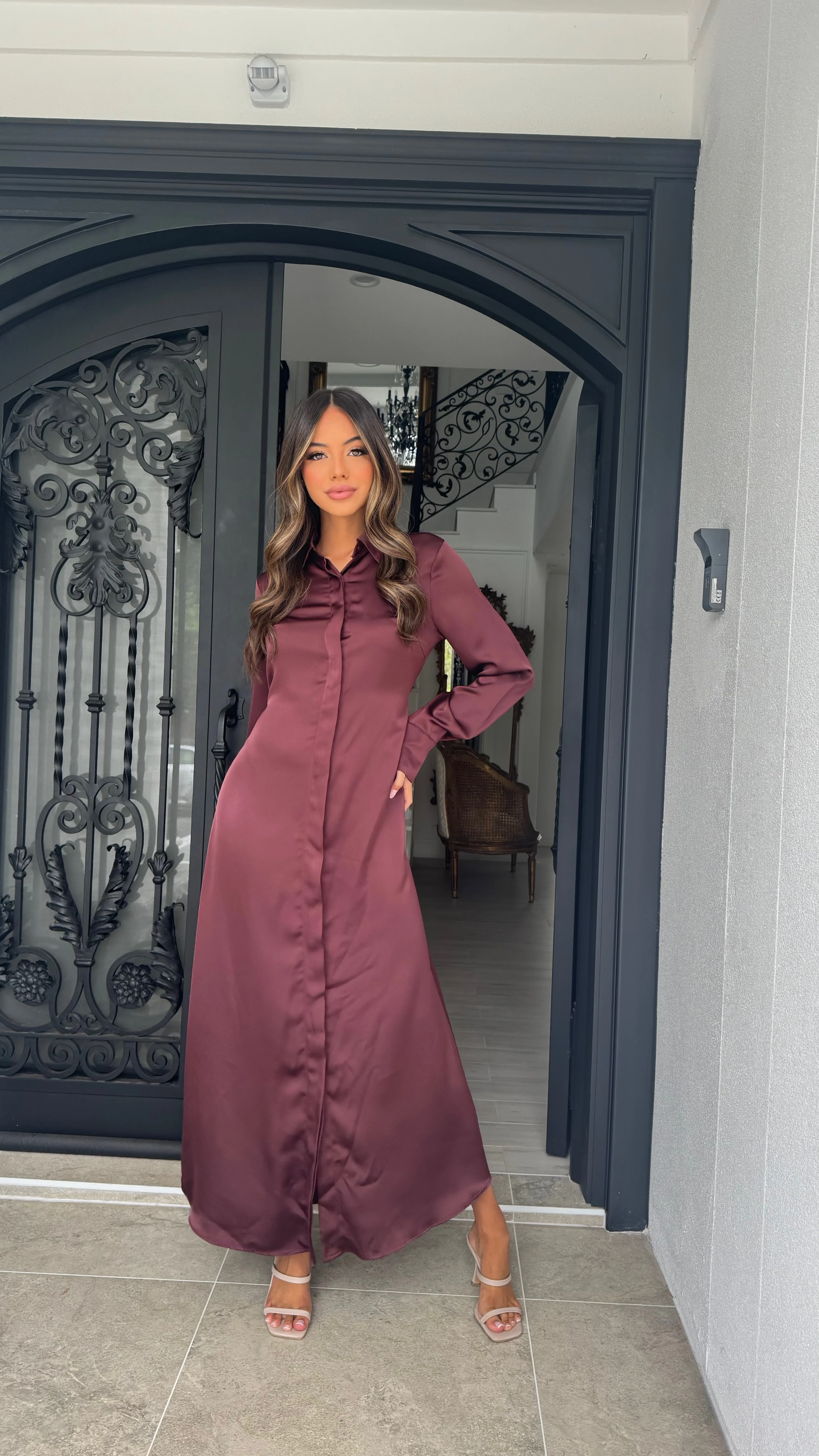 Satin button Maxi - Image 8