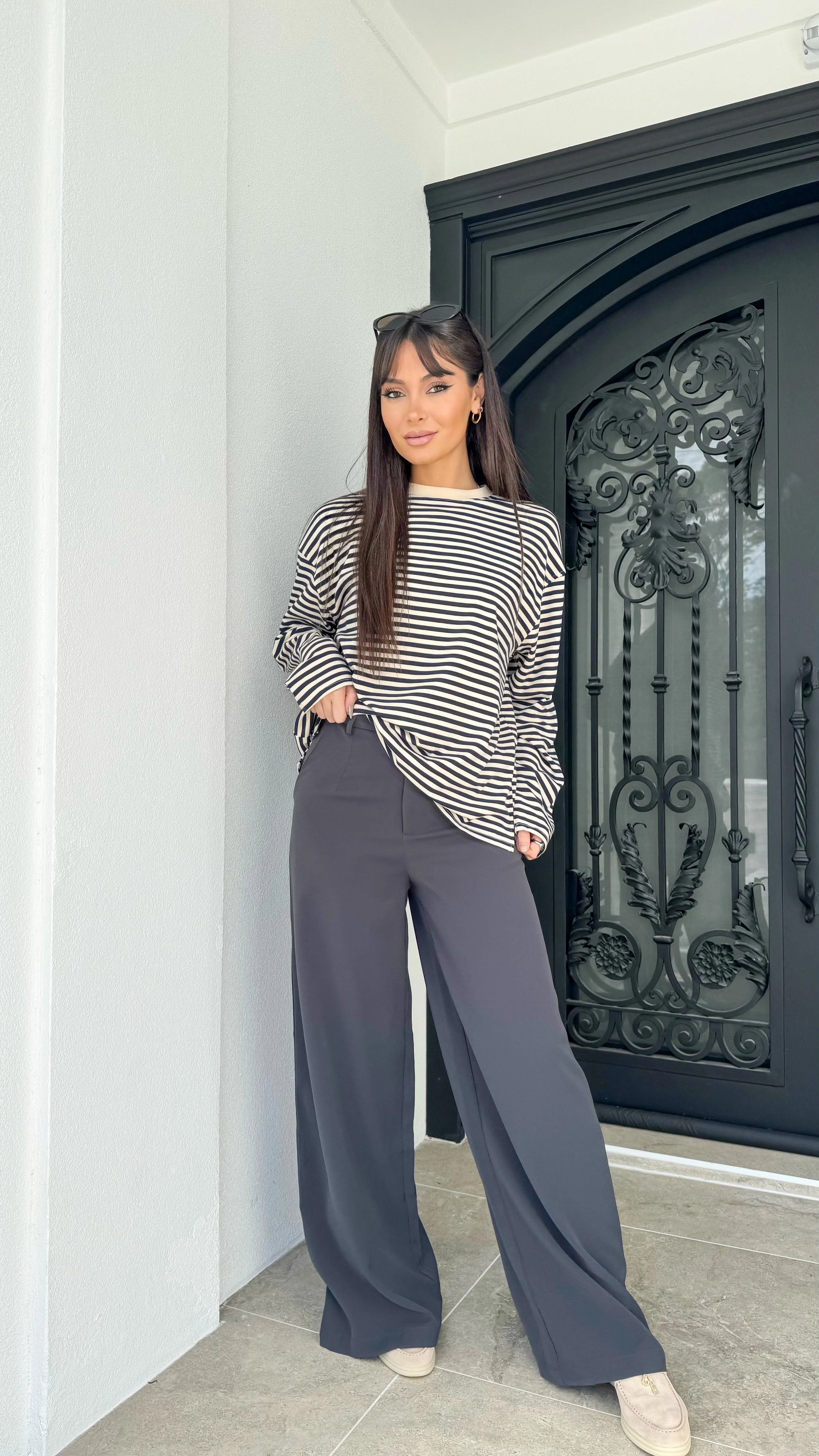 Stripe long sleeve tee