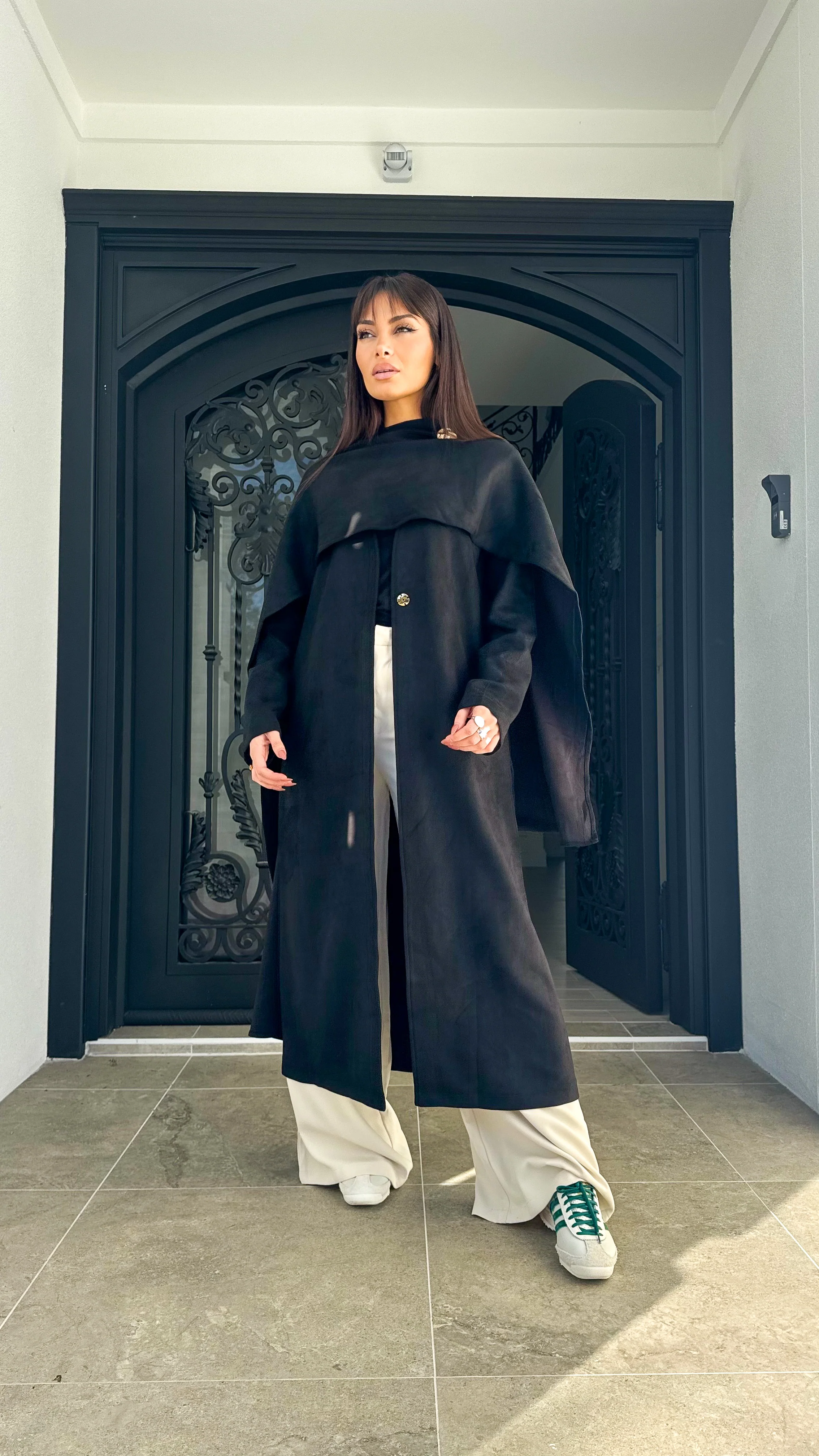 Suede drape coat - Image 10