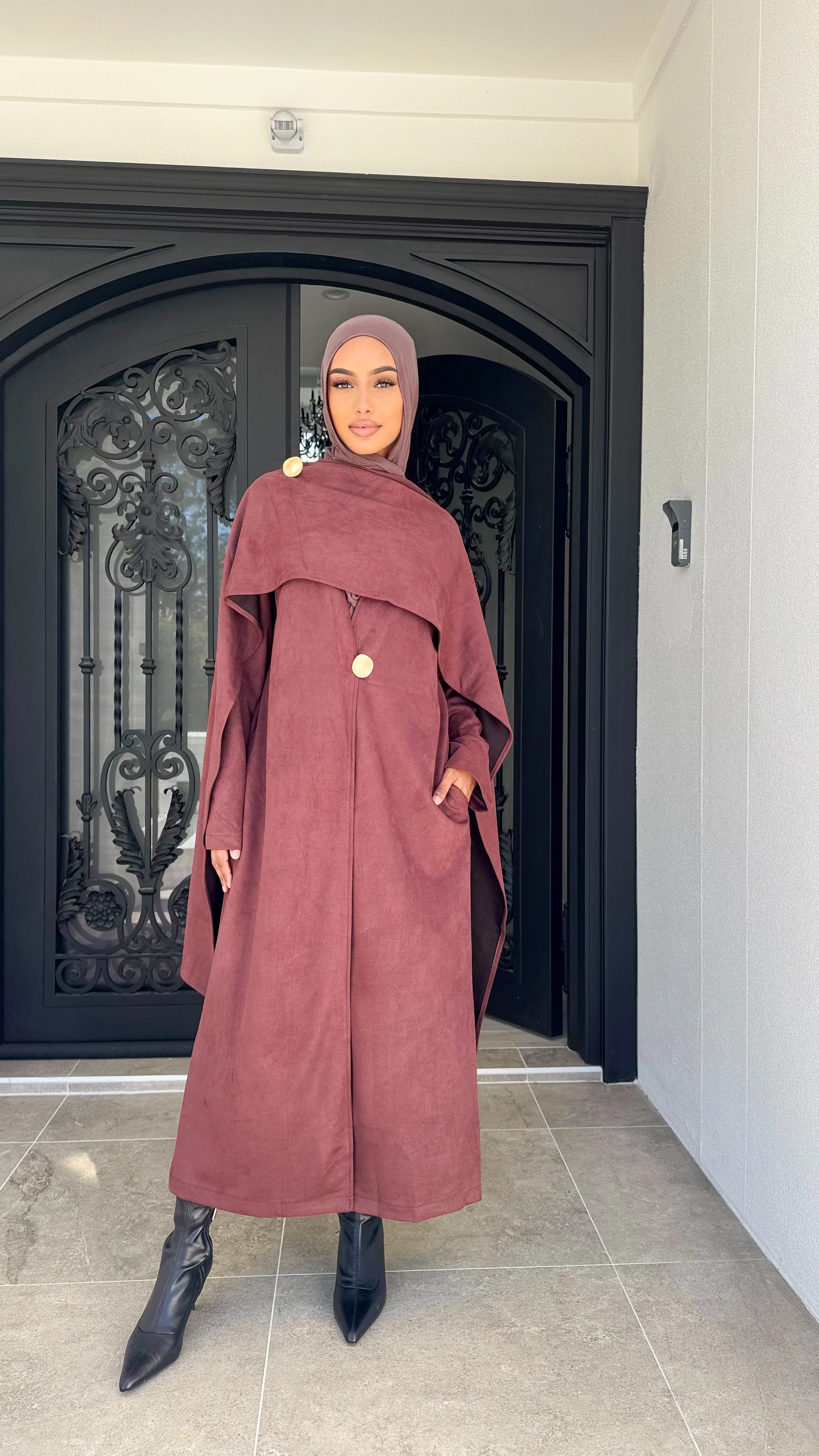 Suede drape coat - Image 11