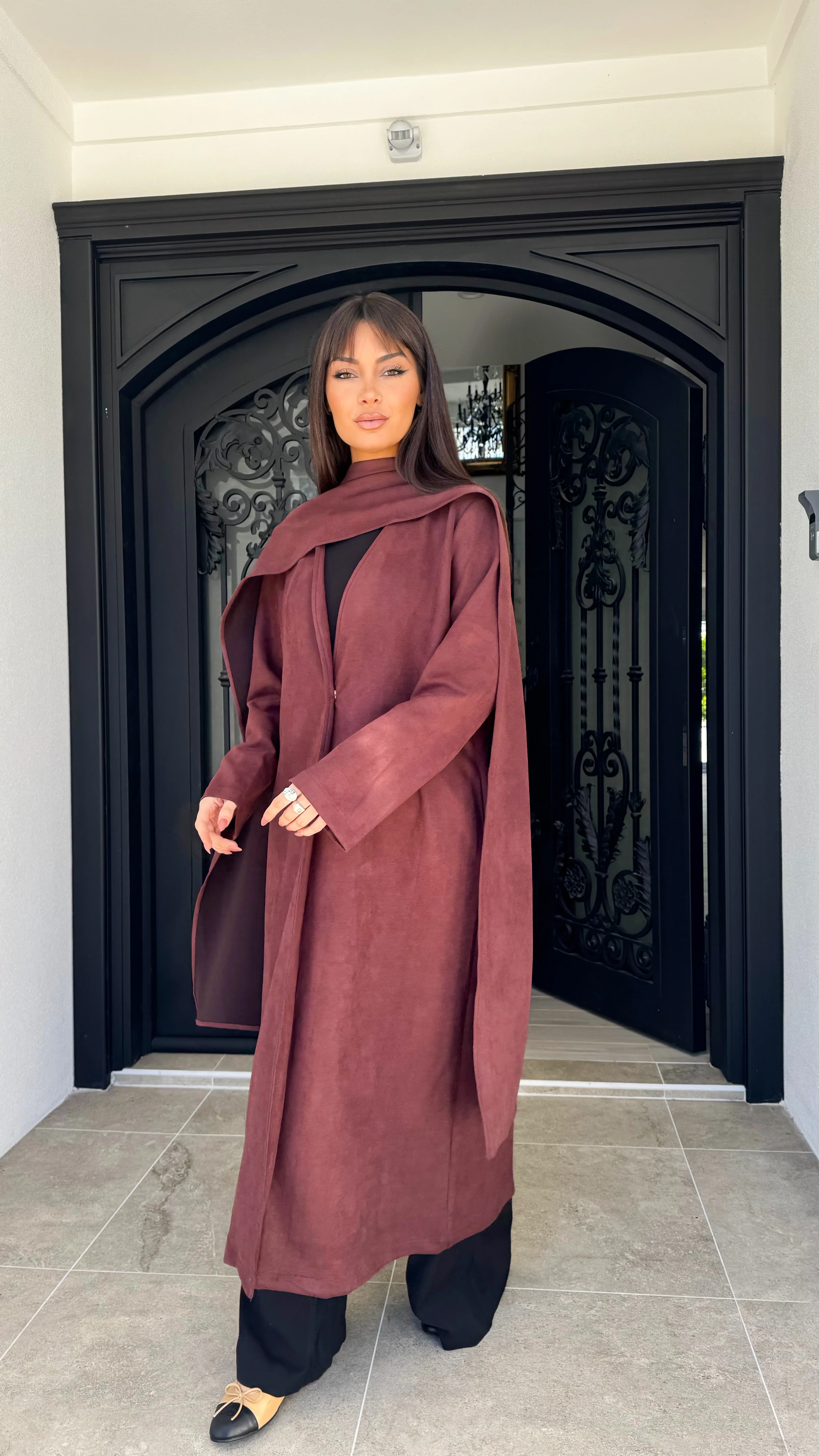 Suede drape coat - Image 15