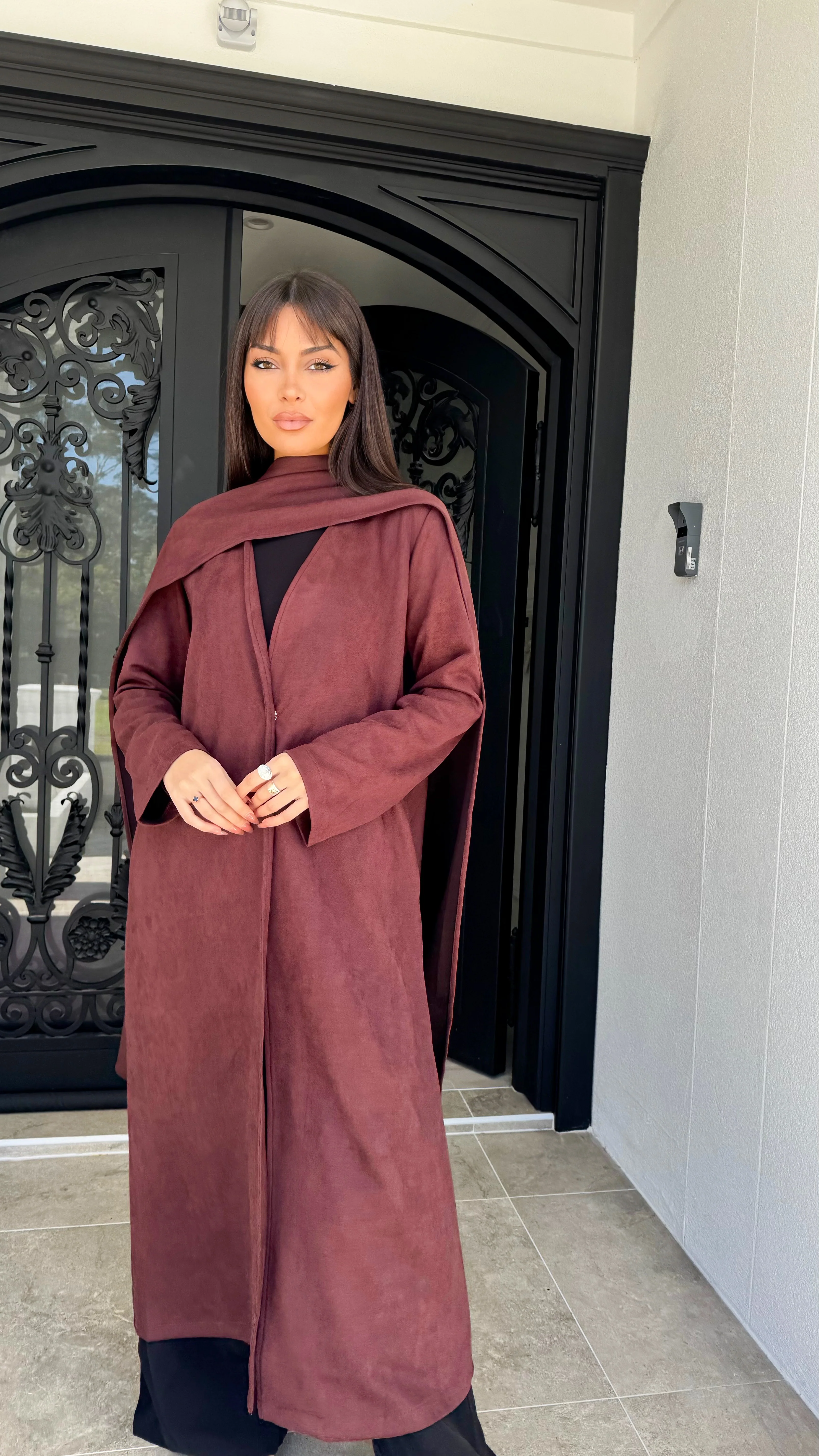 Suede drape coat - Image 16