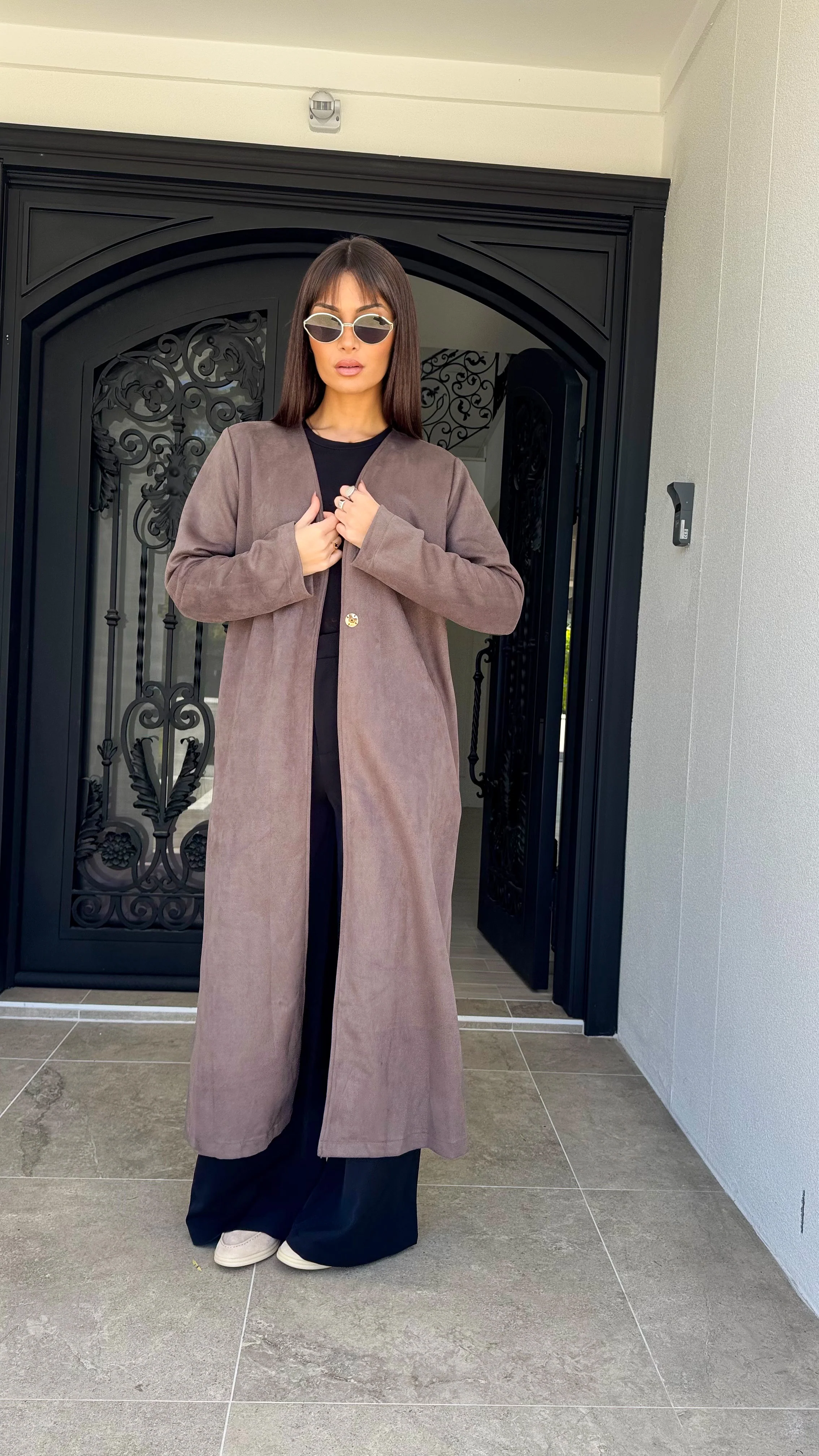 Suede drape coat - Image 18