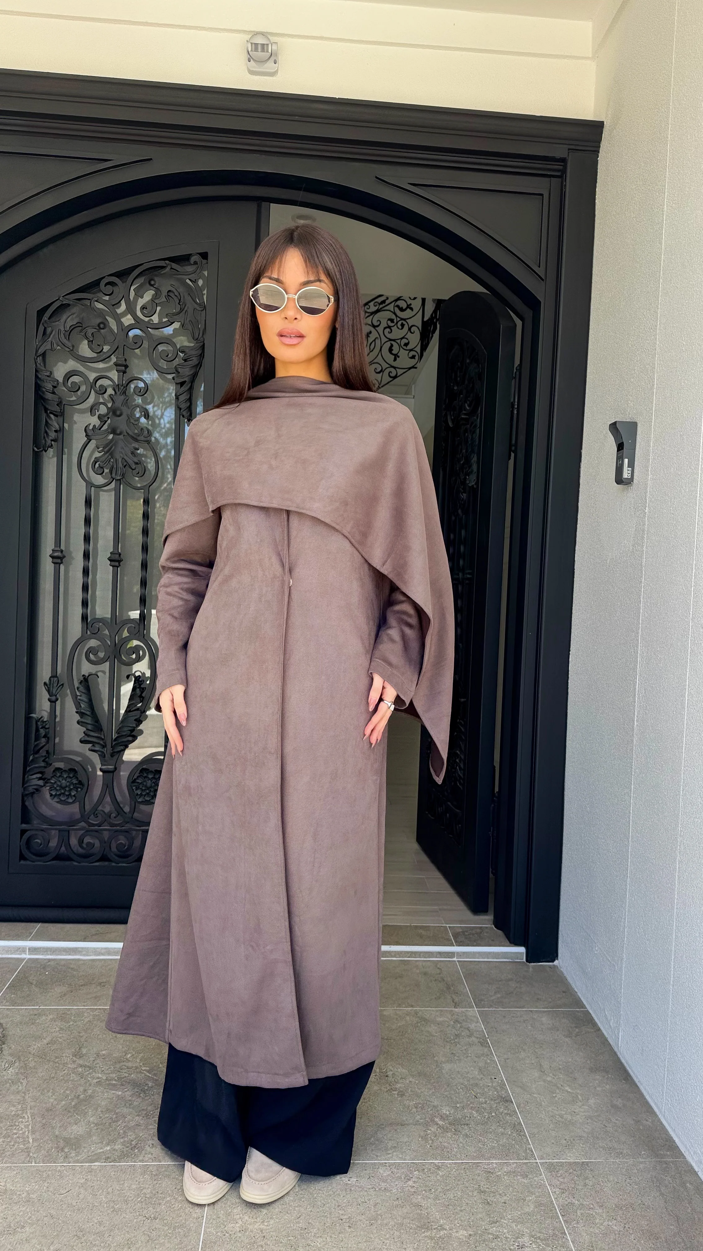 Suede drape coat - Image 19