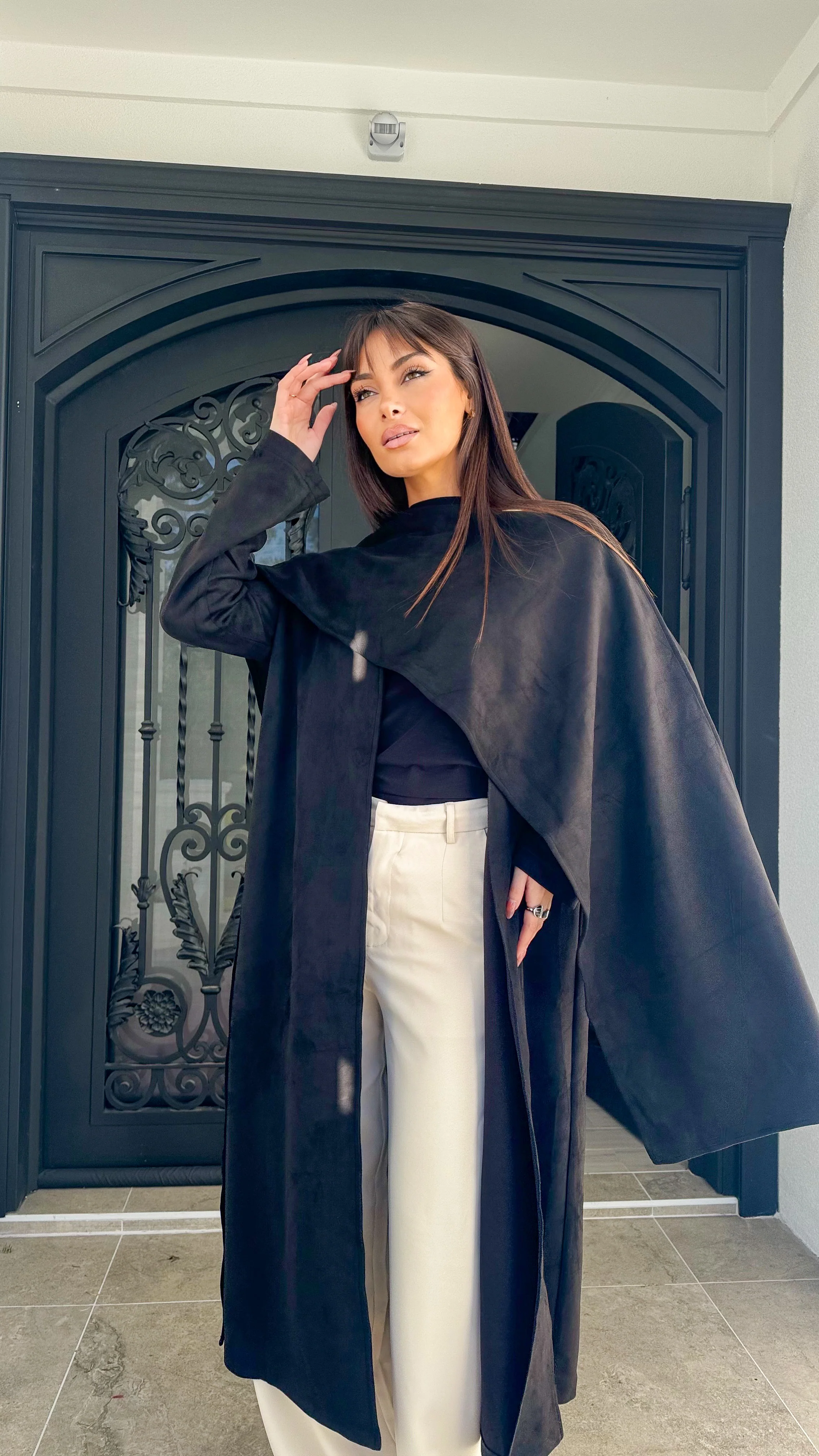 Suede drape coat - Image 2