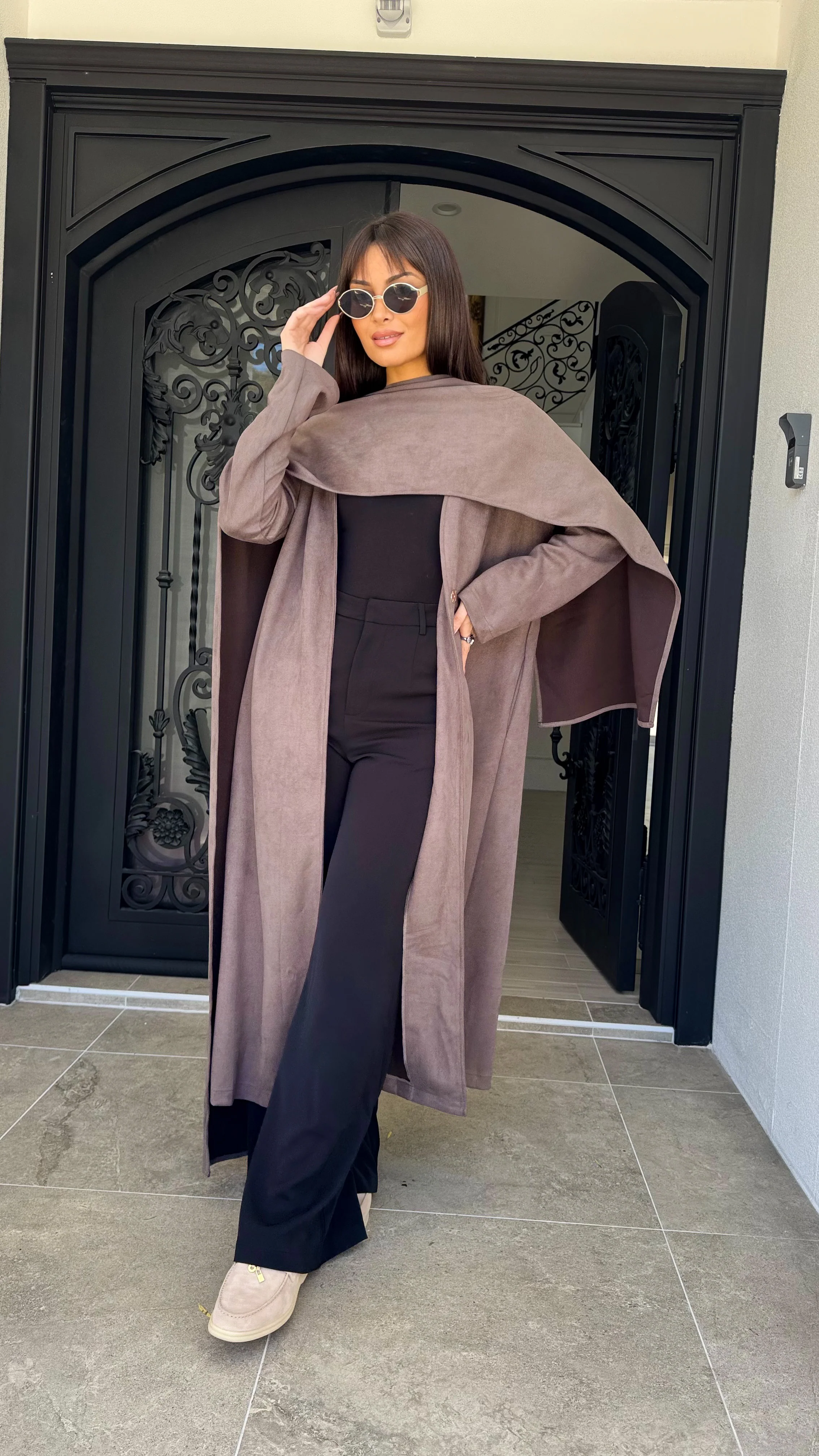 Suede drape coat - Image 20