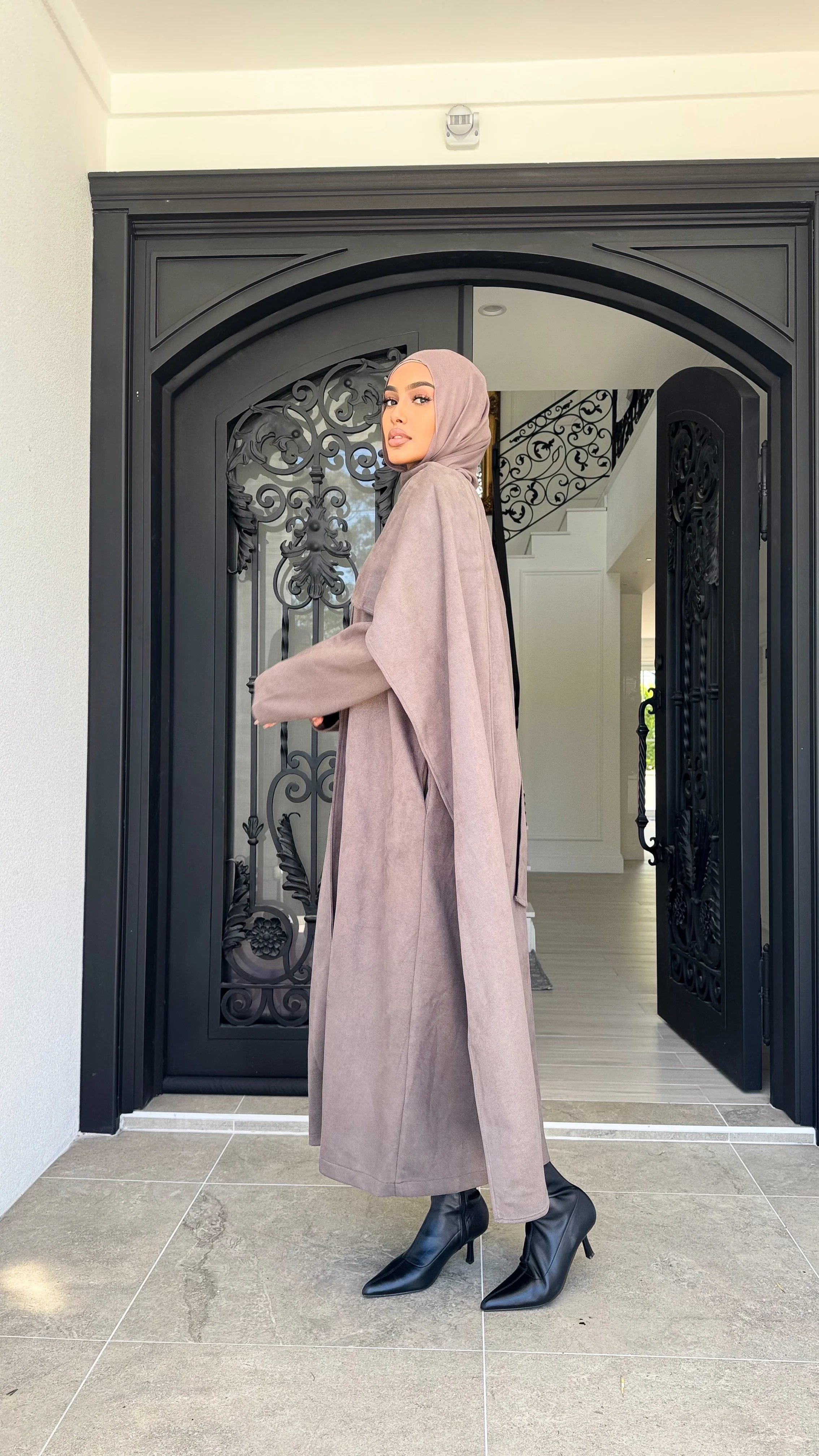 Suede drape coat - Image 21
