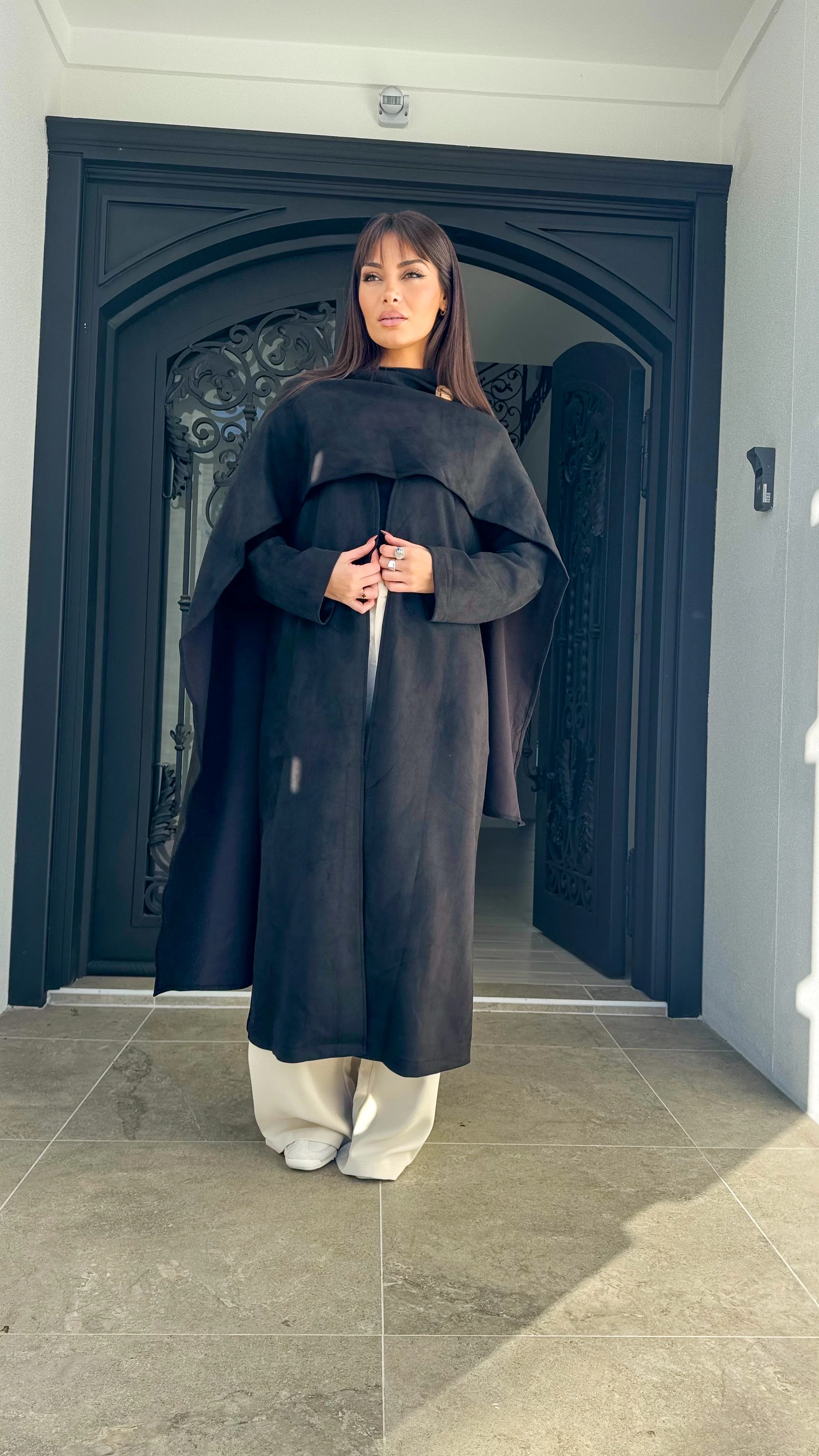Suede drape coat - Image 3