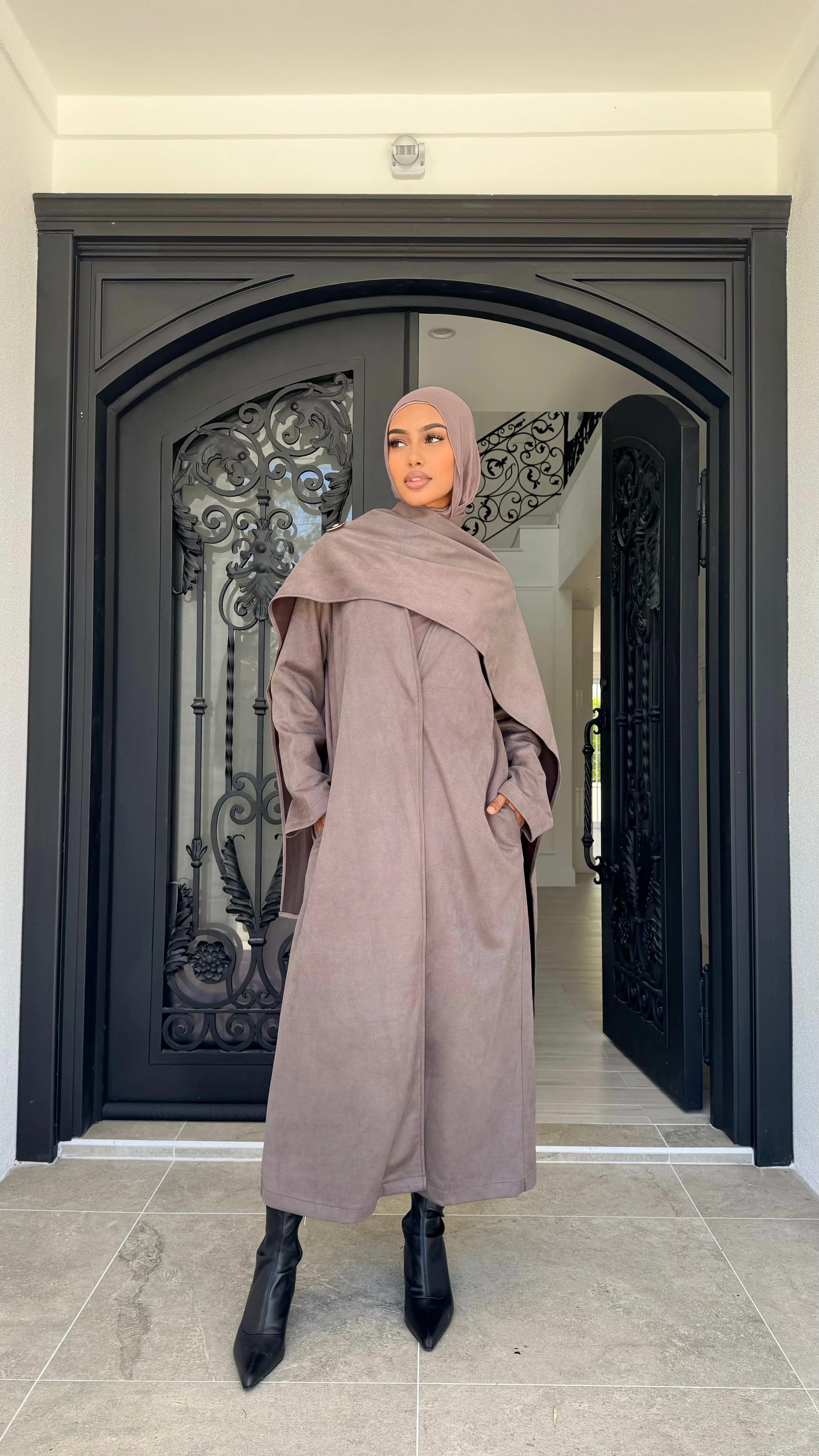 Suede drape coat - Image 4