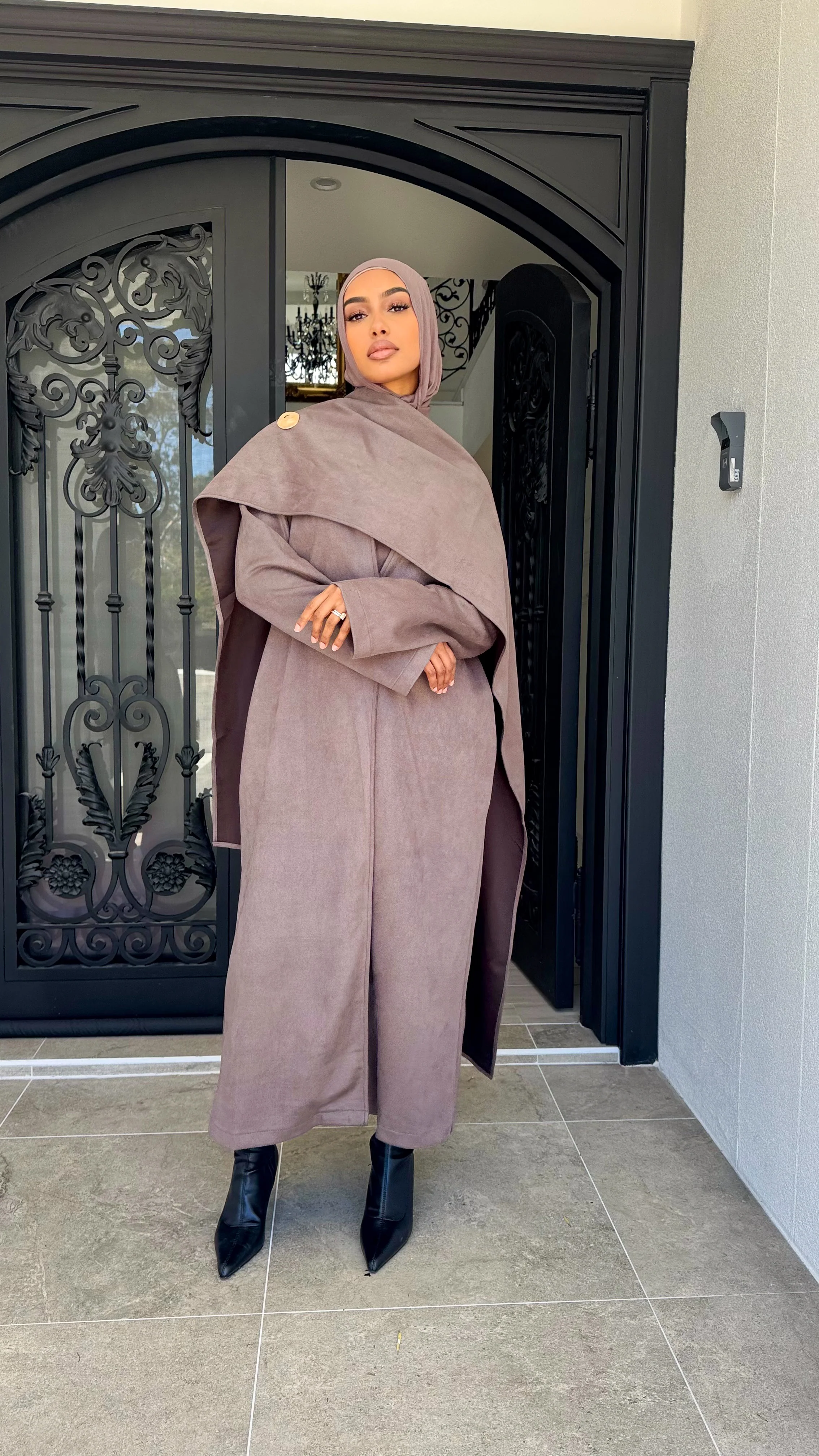Suede drape coat - Image 5