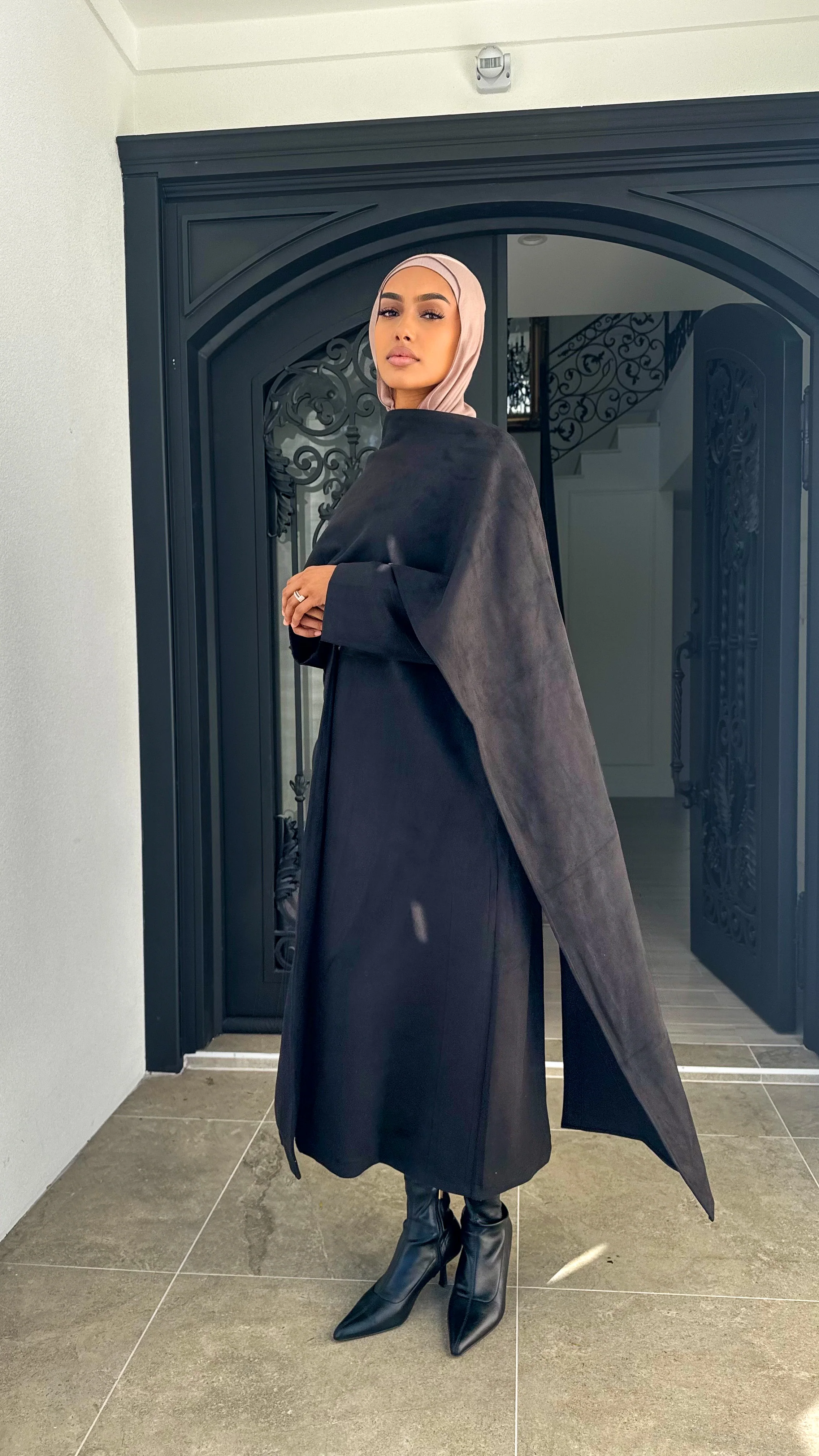 Suede drape coat - Image 7