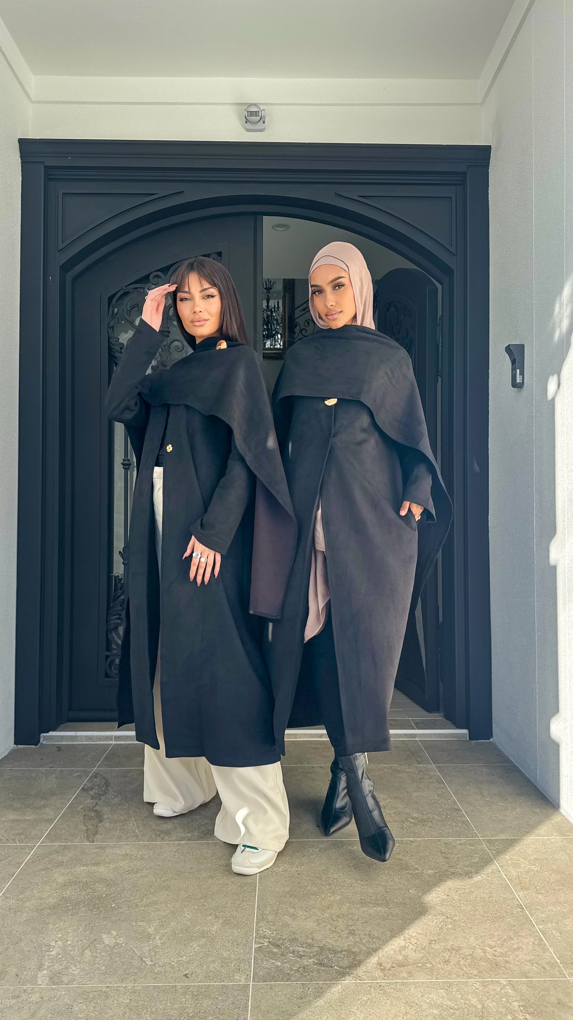 Suede drape coat - Image 9
