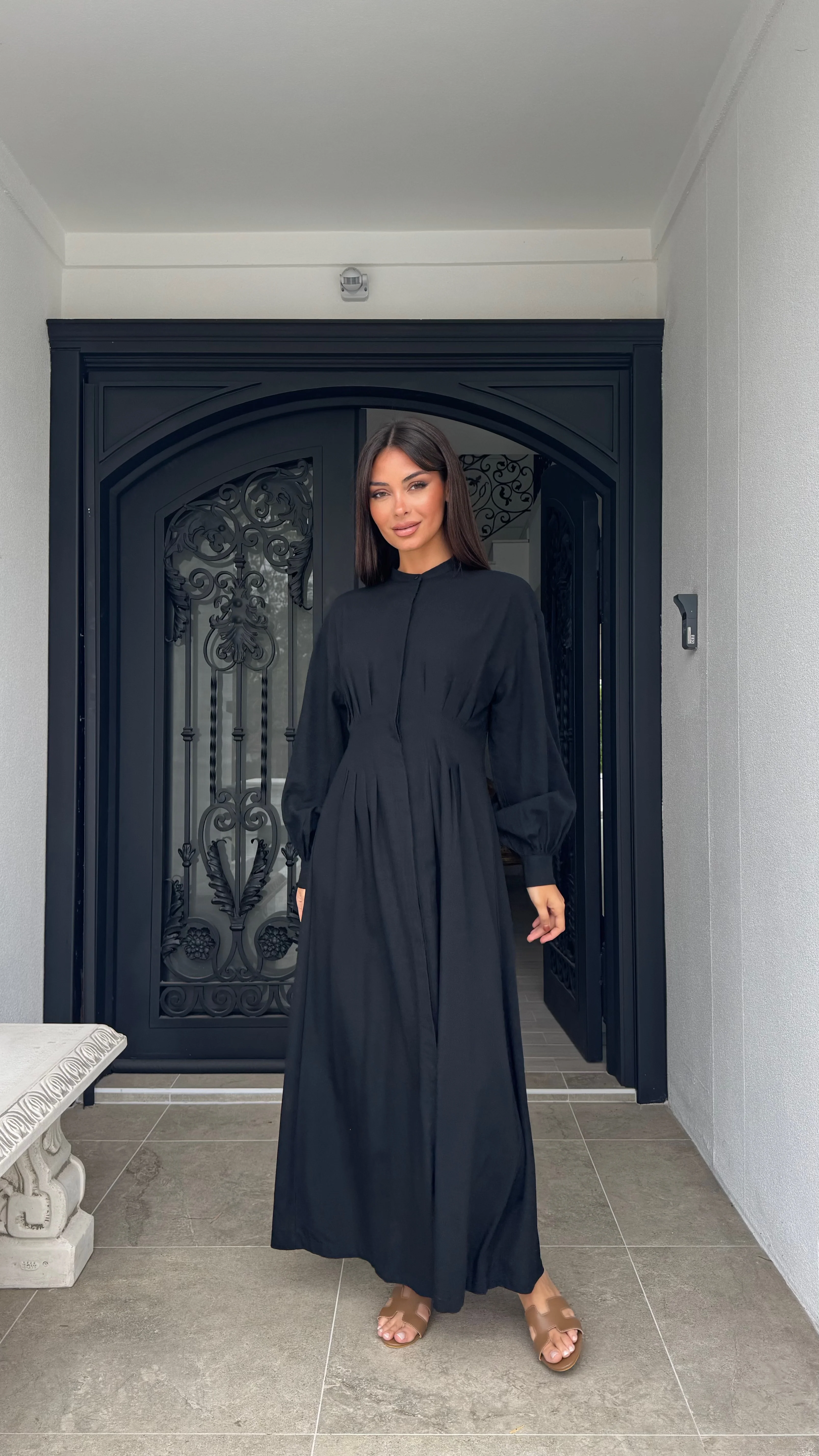 Pleat waist maxi