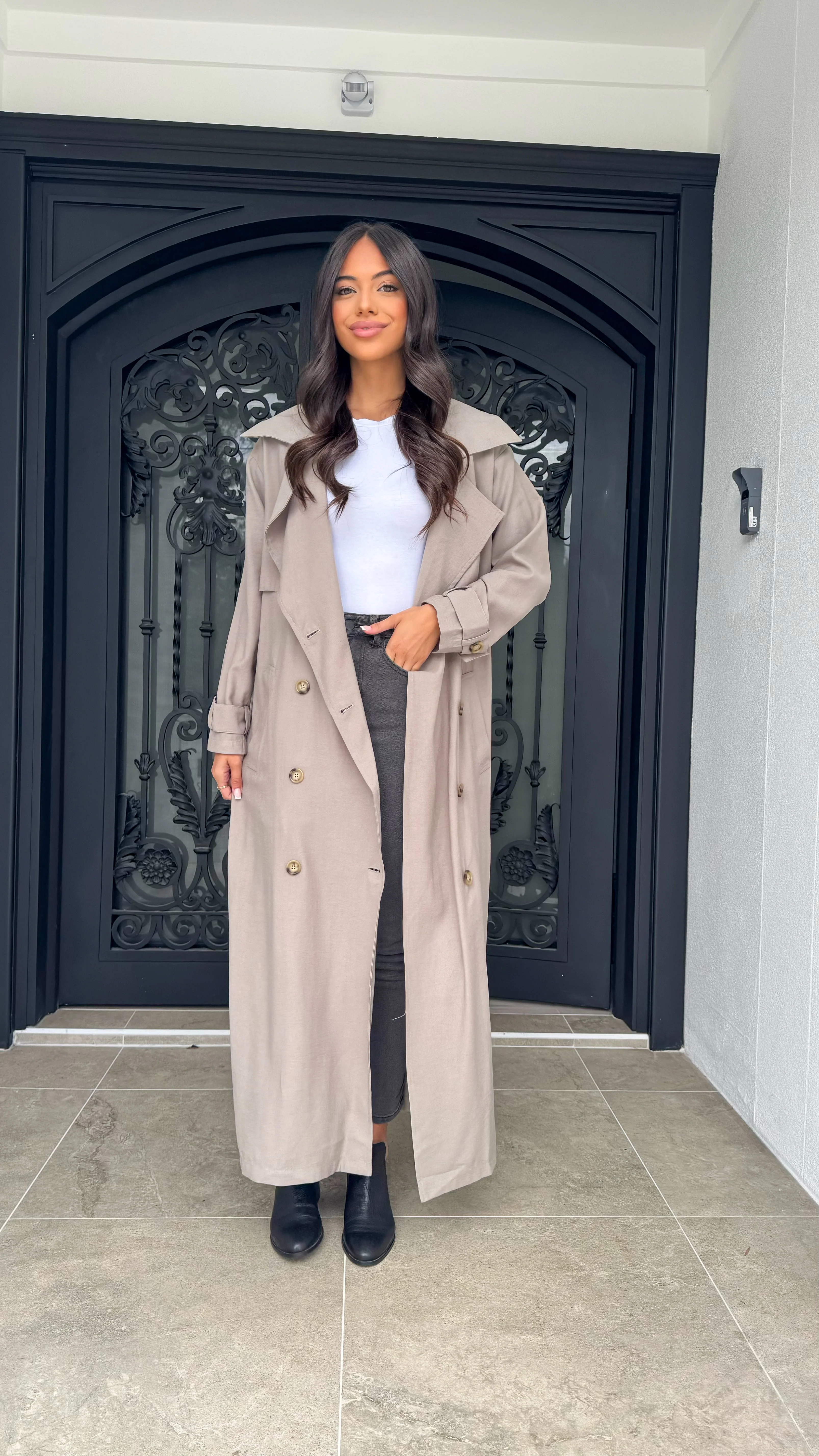 Linen Blend Trench - Image 7
