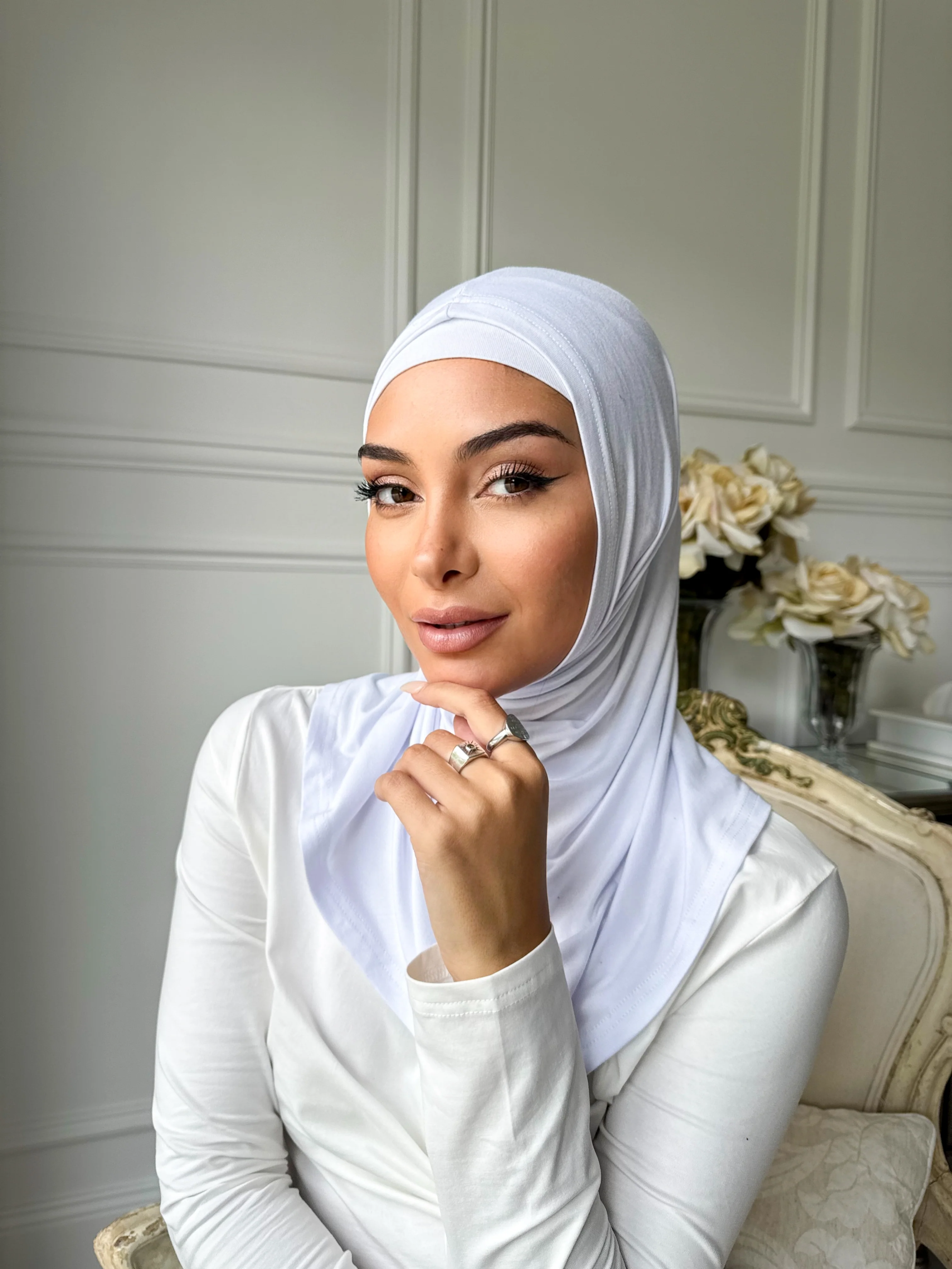 White Slip On Hijab - Image 4